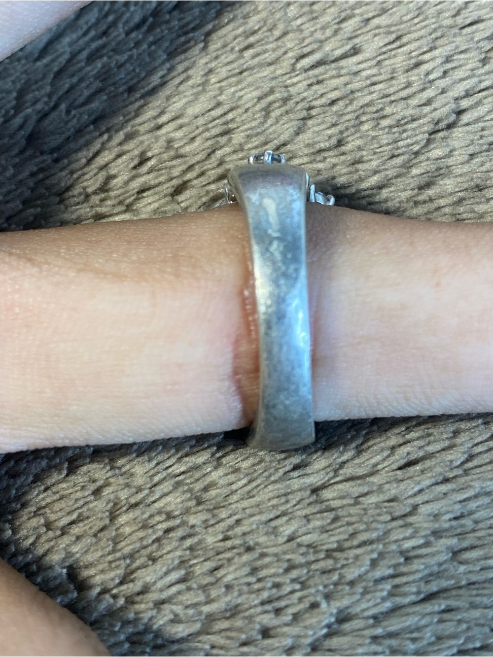 925 Sterling Silver- Cubic Zirconia Three Tiered Cocktail Ring Sz 8 - Picture 4 of 7